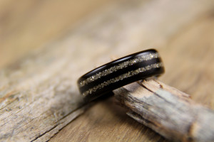 Macassar Ebony with Silver German Glitter Glass Inlay