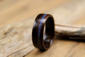 Bentwood Ring Ebony with Lapis Lazuli Inlay